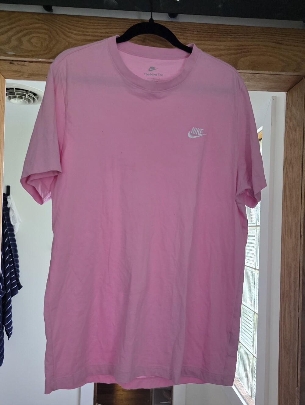 Nike Pink Small Swoosh Crew T-Shirt